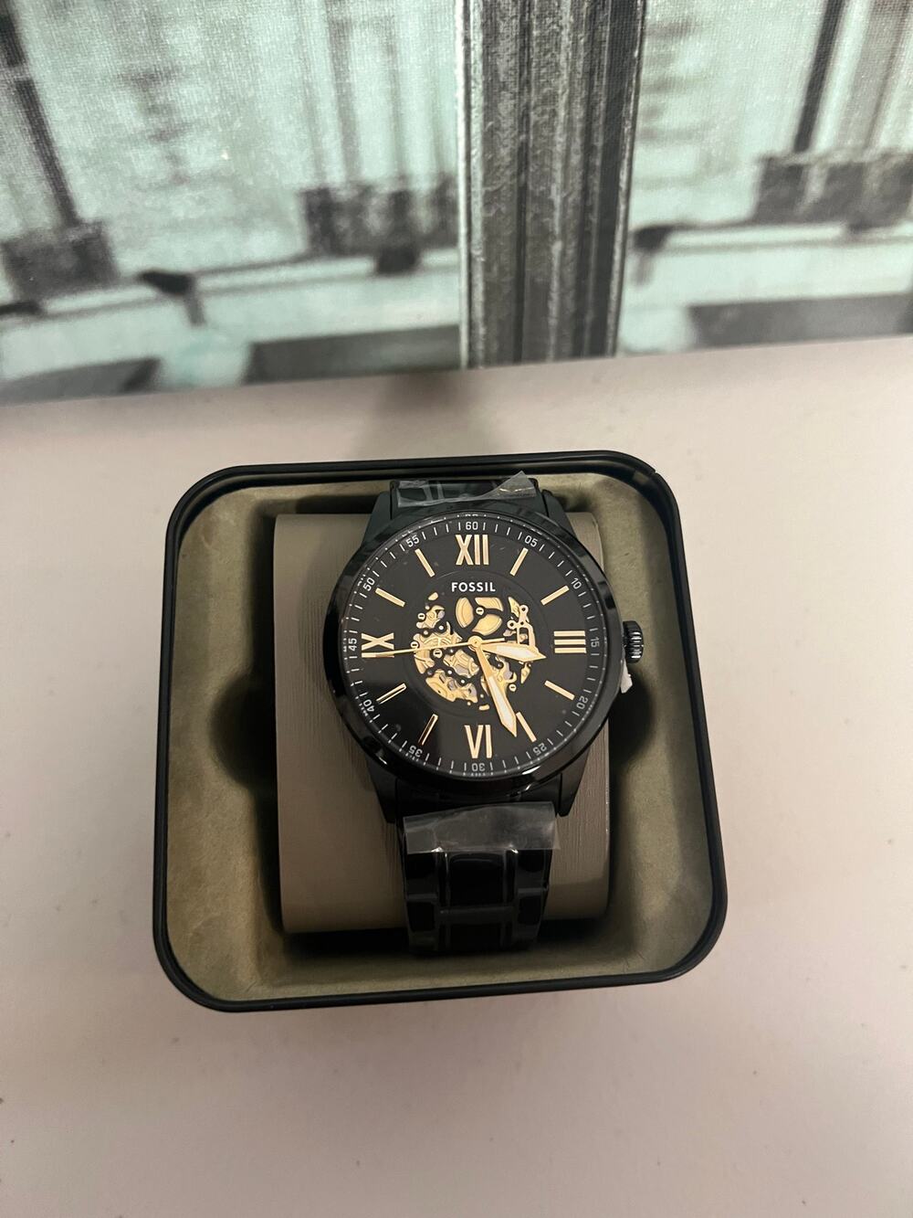 Fossil BQM7130 Flynn Three-Hand Black Stainless Steel Watch